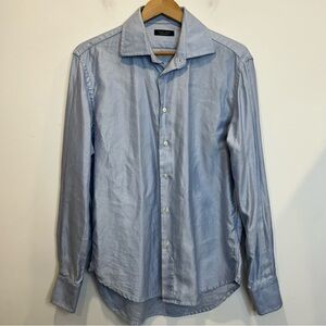 Zara Men’s Blue Button Up Dress Shirt